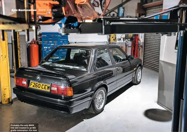  ??  ?? Probably the only BMW E30 325i treated to an M3grade restoratio­n. For now