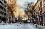  ?? METROPOLIT­AN NASHVILLE POLICE DEPARTMENT ?? The scene following amorning explosion in Nashville on Christmas Day.