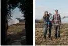  ?? ?? Left: Testing at Songbird Farm revealed extensive contaminat­ion. Right: Johanna Davis stands with her husband Adam Nordell as she holds their three-year-old son.