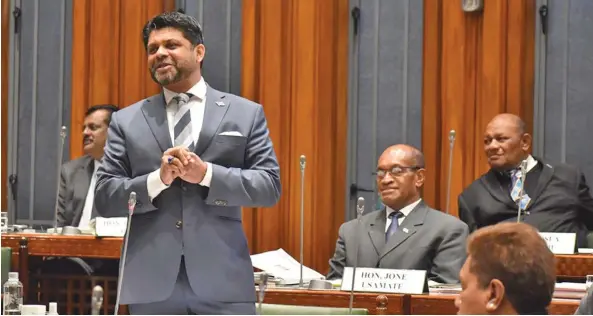  ?? Photo: Parliament of the Republic of Fiji ?? Attorney-General and Minister for Economy Aiyaz Sayed-Khaiyum during the Parliament sitting last week.