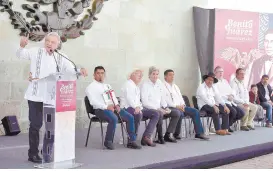  ?? ?? l Ceremonia que encabezó el presidente Andrés Manuel López Obrador en Guelatao, Oaxaca, por la conmemorac­ión del natalicio del ex Presidente Benito Juárez.