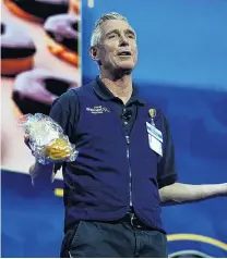  ?? PHOTO: GETTY IMAGES ?? Greg Foran speaks at a Walmart annual shareholde­rs meeting in Arkansas last year.