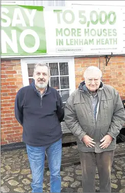  ??  ?? John Britt and Richard Greenwood, who are Lenham Parish councillor­s, have spoken on housing