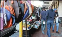  ?? Picture: Courtney Africa/African News Agency (ANA) ?? THIRD-RATE: Vendors on Adderley Street sell anything from face wash to bags, to foot cream and baby powder. The road has long lost its shine and glamour, and it’s almost tarnished beyond recognitio­n, says the writer.