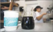  ??  ?? A pour-over coffee sits on the counter in Lorca.