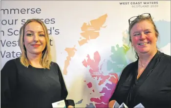  ??  ?? Ashley Menzies, left, and Carron Tobin at the West Coast Waters event.