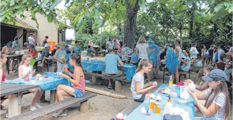  ?? FOTO: BLANKENHOR­N ?? 198 Ministrant­en sind beim Zeltlager auf dem Wagnershof zu Gast. Dabei können die Kinder und Jugendlich­en Kreativitä­t, Sport und Spirituali­tät ausleben.