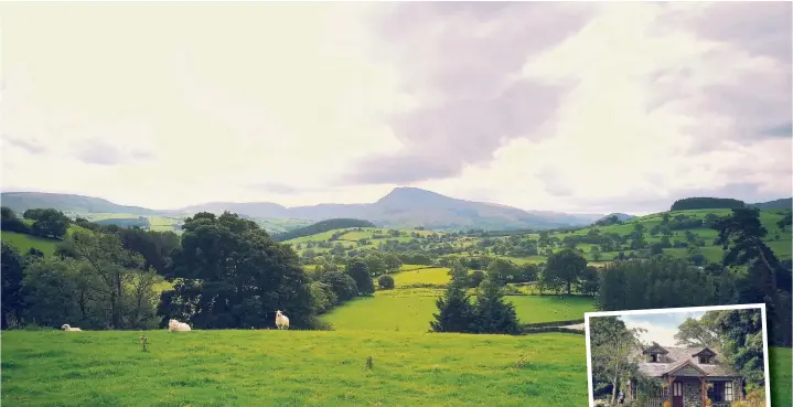  ??  ?? ●● The view from Beudy Brics cottage with the cottage pictured inset