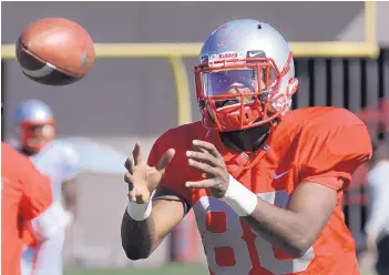  ?? GREG SORBER/JOURNAL ?? Sophomore Marcus Williams, shown at Wednesday’s practice, will be the Lobos’ starting tight end in the season opener against Incarnate Word on Saturday.