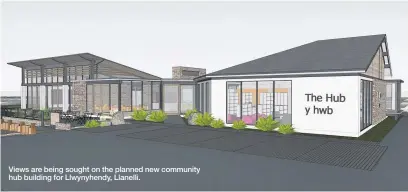  ??  ?? Views are being sought on the planned new community hub building for Llwynyhend­y, Llanelli.