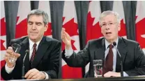  ?? ROD MACIVOR/ POSTMEDIA NEWS FILES ?? Conservati­ve attack ads appeared to work against the likes of former Liberal leaders Michael Ignatieff, left, and Stephane Dion.