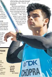  ?? GETTY IMAGES ?? Javelin thrower Neeraj Chopra.