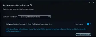  ??  ?? Windows teilt der SSD per Trim-befehl mit, welche Speicherze­llen der Controller gefahrlos löschen darf. Per Tool oder Kommandoze­ileneingab­e stellen Sie fest, ob Trim bei Ihrem System aktiv ist.