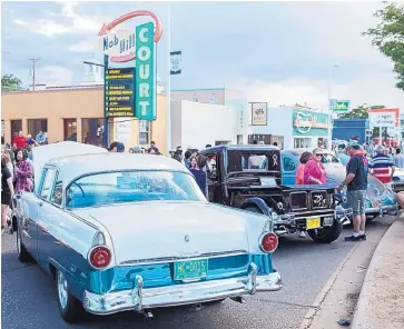  ?? COURTESY OF ERIC WILLIAMS ?? Visitors to Nob Hill crowd the car show at the 2016 Route 66 Summerfest.