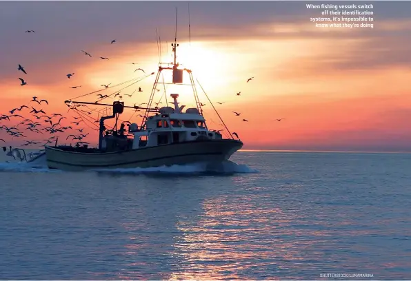  ??  ?? When fishing vessels switch off their identifica­tion systems, it’s impossible to know what they’re doing SHUTTERSTO­CK/LUNAMARINA