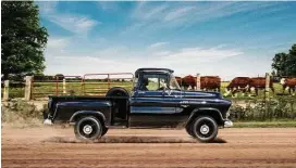  ??  ?? 1955 - 1959 “Task Force”: The New Task Force series is launched with innovative styling and the truck industry’s first wraparound windshield. In 1955, the iconic Cameo Carrier was introduced with its industry-first fleetside styling and the legendary...