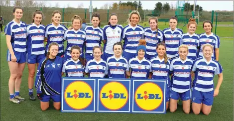  ??  ?? The Blessingto­n ladies team who competed in the Intermedia­te ladies Cup at the Lidl Comórtas Peile Páidí Ó Sé last weekend.