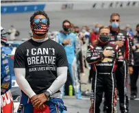  ?? AP ?? Bubba Wallace feels he has the support of those around him in NASCAR to drive his message of equality after a noose was found in his garage.