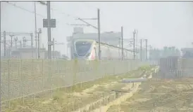  ?? SAKIB ALI /HT PHOTO ?? A Rapid Rail train at Duhai Rapid Rail Station in Ghaziabad on Tuesday.