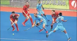  ?? PTI PHOTO ?? After thrashing Japan in the opening game, India went down 02 to Belgium.