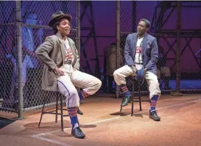  ?? ?? Kedren Spencer and Sekou Laidlow perform in “Toni Stone.” Staged by Milwaukee Repertory Theater at the Quadracci Powerhouse.