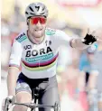  ?? — Reuters photo ?? BORA-Hansgrohe rider Peter Sagan of Slovakia wins the stage.