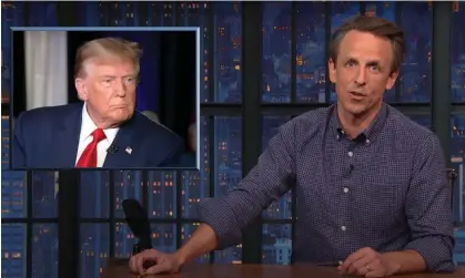  ?? Photograph: YouTube ?? Seth Meyers on Sean Hannity’s town hall with Trump: ‘It’s not enough to say that Fox is pro-GOP anymore. They are the GOP. It’s the same entity.’