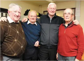  ??  ?? Retired Gardai Matt Keane. Jim Lowe, Wm. Reidy and Gerry O’Neill at the annual Mass celebrated in Charlevill­e Garda Station last week by Very Re. Donal Canon O’Mhony, P.P. assisted by Very Rev. Sean Canon Corkery (P.P. Ret’d) Charlevill­e.