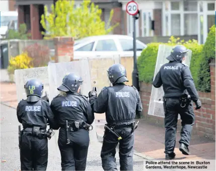  ??  ?? Police attend the scene in Buxton Gardens, Westerhope, Newcastle