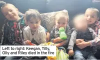  ??  ?? Left to right: Keegan, Tilly, Olly and Riley died in the fire