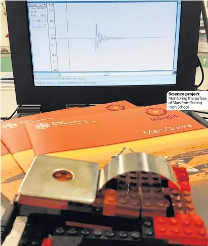  ??  ?? Science project Monitoring the surface of Mars from Stirling High School