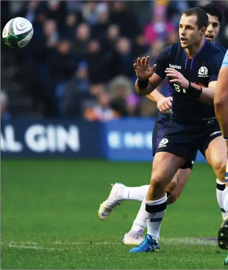  ??  ?? Prop Allan Dell’s mobility in the loose has helped establish him as a Scotland regular in recent times