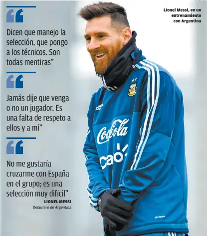 ??  ?? LIONEL MESSI LIonel Messi, en un entrenamie­nto con Argentina