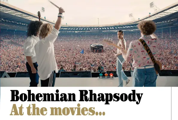  ??  ?? Rami Malek (Freddie Mercury) and Gwilym Lee (Brian May) star in Bohemian Rhapsody