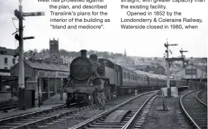  ?? JOE CASSELLS ?? LMS-NCC ‘WT’ 2-6-4T No. 5 about to leave Derry Waterside with the 1.05pm to Belfast on July 25 1964.