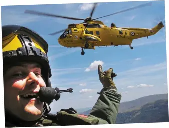  ??  ?? Deadly occupation: Flight Sergeant Zach Stubbings and RAF Sea King