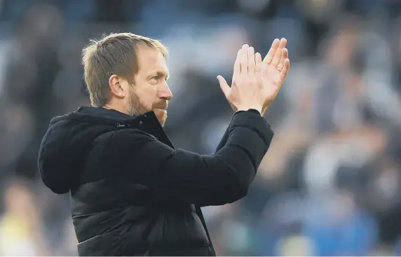  ?? ?? Graham Potter after the Manchester United win on Saturday