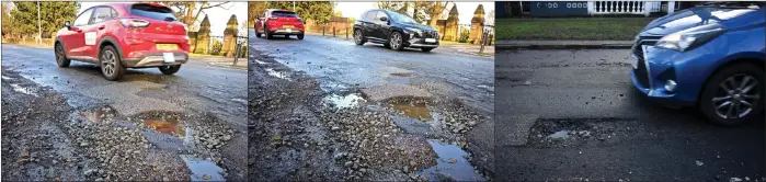  ?? ?? Potholes across the UK are thought to number more than one million, according to vehicle-breakdown company RAC, owing to a widely-perceived lack of government investment for long-lasting repairs.