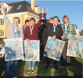  ??  ?? Attached photo of the winning Sligo Team ( Colin O’Hare, Stephen Kilfeather, Gearoid Mc Daid and Aaron Reid).