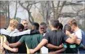  ??  ?? FOCUS: Kearnsey backline coach Roland Norris addresses his boys this week as they fine-tune their game plan.