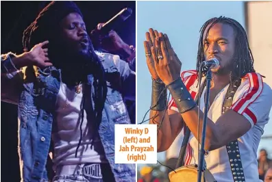  ?? ?? Winky D (left) and Jah Prayzah (right)