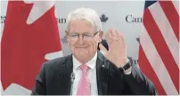  ?? ADRIAN WYLD THE CANADIAN PRESS ?? Foreign Affairs Minister Marc Garneau waves at U.S. Secretary of State Antony Blinken at the start of a virtual meeting Friday.