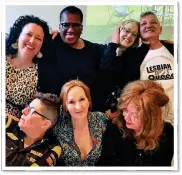  ?? ?? GET-TOGETHER: J.K.Rowling and Suzanne Moore, front right, with other guests at the cafe