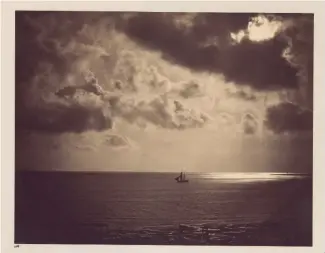  ?? ?? French photograph­er Gustave Le Gray’s The Brig, Normandy, France caused a sensation in art circles because it showed the ground and the clouds, which was incredibly difficult to do in 1858.