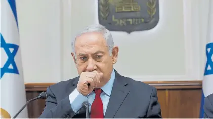  ?? EFE ?? Duro. El premier de Israel, Benjamin Netanyahu, ayer durante una reunión de gabinete en su despacho.