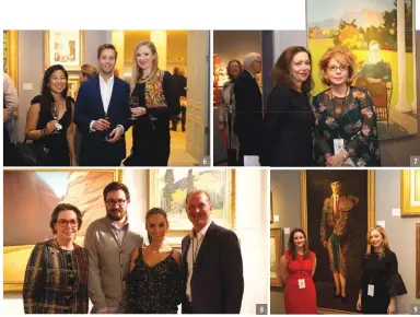  ??  ?? 6. Young art collectors gather at The American Art Fair.
7. Hirschl & Adler Galleries’ Vice President Margot Chvatal, left, and Associate Director American Paintings & Sculpture Debra Wieder with Fairfield Porter’s Portrait of James Deely, 1967.
8....