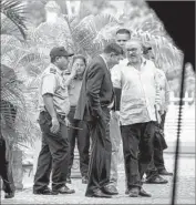  ?? Jorge Torres European Pressphoto Agency ?? FORMER President Mauricio Funes of El Salvador, right, is among the few observers of Nicaragua’s vote.