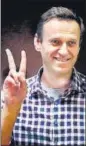  ?? AP ?? Alexei Navalny gestures during his courtroom appearance in Moscow, Russia.