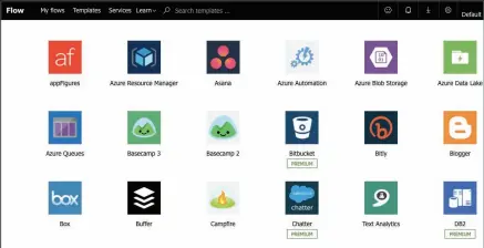  ??  ?? RIGHT The services that integrate with Microsoft Flow include most of the big names, as well as less well-known choices