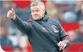  ??  ?? Interim United boss Ole Gunnar Solskjaer gestures on the touchline